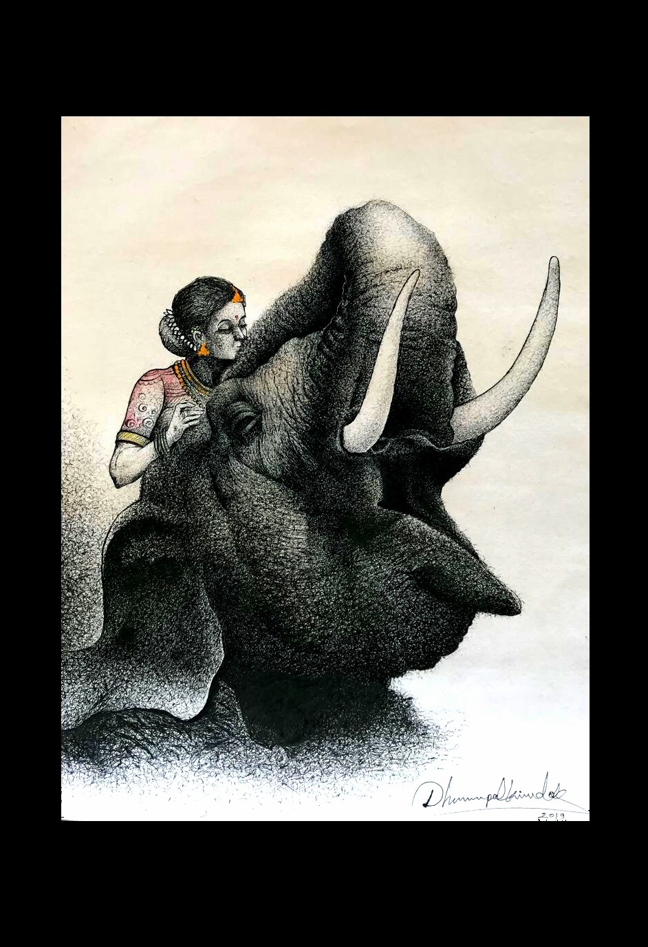 Elephant and Woman